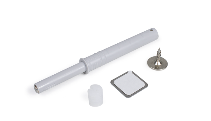 Упор-защелка фасада ВРЕЗНОЙ AMF15/GR серый  (tip-on) для петель всех типов с магнитом Boyard 10011847 - фото 23442