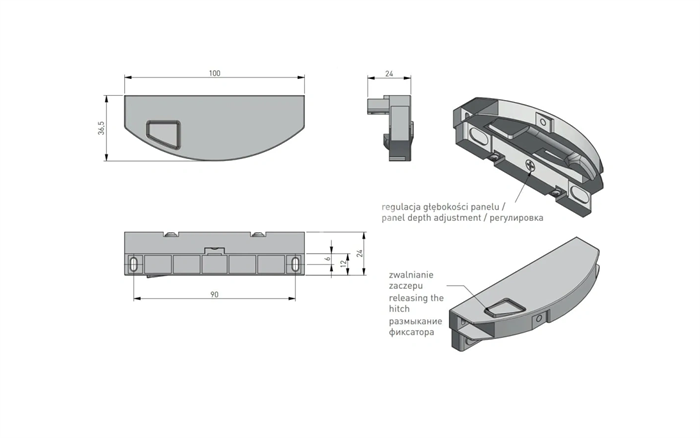 Ручка-поводок АНТРАЦИТ модернбокс PRO/Axispro 10011535