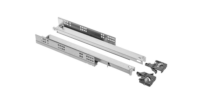 Направляющая PUSH TO OPEN MODERN SLIDE PRO (25 кг) полное выдвижение 550 мм GTV 3D регулир (18 мм)  10011900 - фото 23464