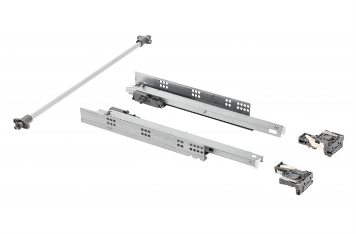 Направляющая PUSH TO OPEN MODERN SLIDE PRO (25 кг) полное выдвижение 350 мм GTV 3D регулир (18 мм).. 10010985