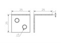 Уголок крепежный широкий металлический 25х25x25  AMIX 00003571